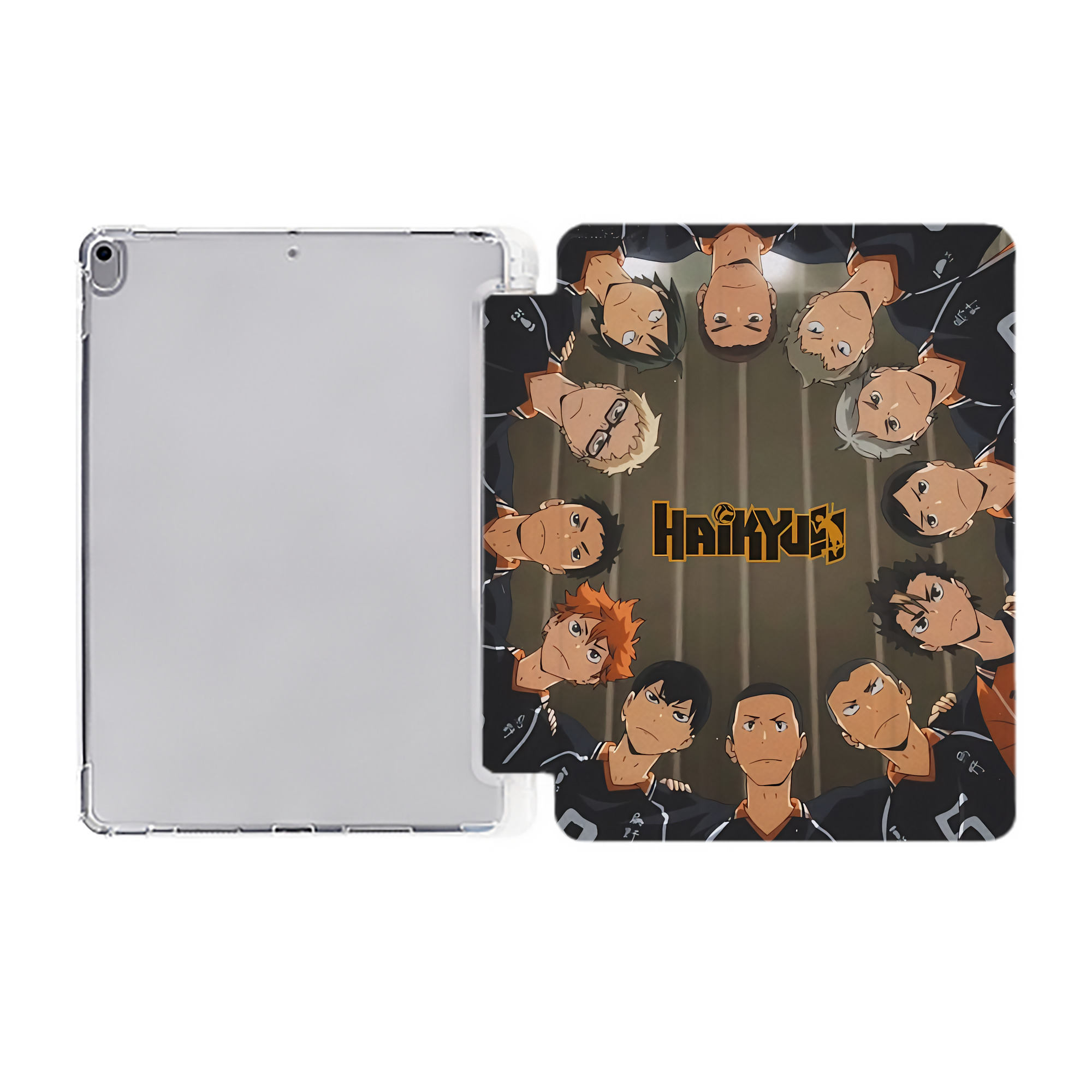 （画像用） ハイキュー!! Haikyu!! IPad ケース ペン収納付き 三つ折りスタンド PUレザー×シリコン 対応機種9.5/10.5/10.9インチ